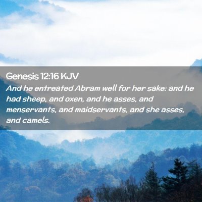 Genesis 12:16 KJV Free Bible Images