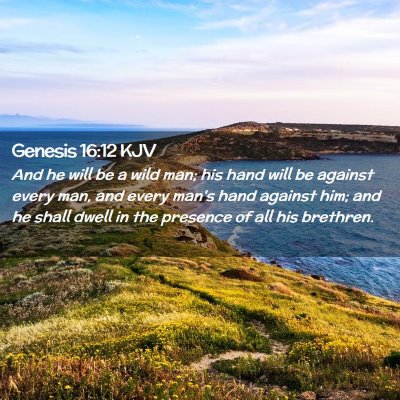 Genesis 16:12 KJV Free Bible Images