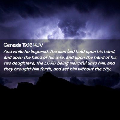 Genesis 19:16 KJV Free Bible Images