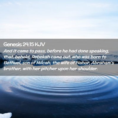 Genesis 24:15 KJV Free Bible Images