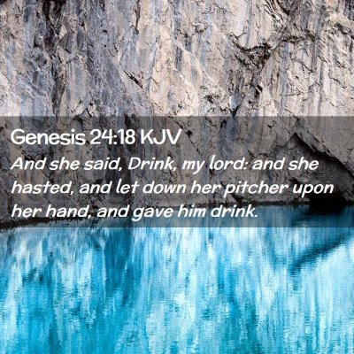 Genesis 24:18 KJV Free Bible Images