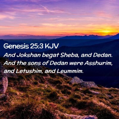 Genesis 25:3 KJV Free Bible Images