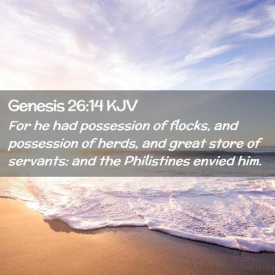 Genesis 26:14 KJV Free Bible Images