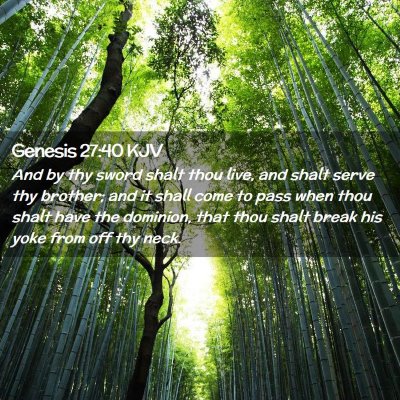 Genesis 27:40 KJV Free Bible Images