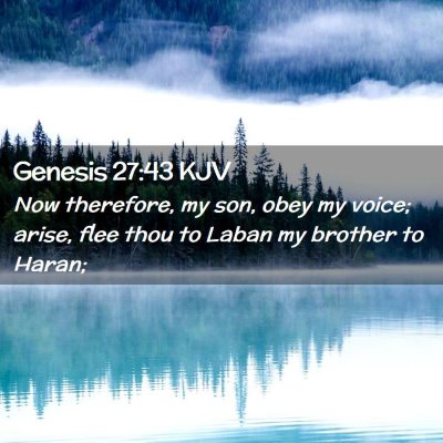 Genesis 27:43 KJV Free Bible Images