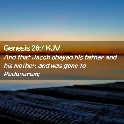 Genesis 28:7 KJV Free Bible Images