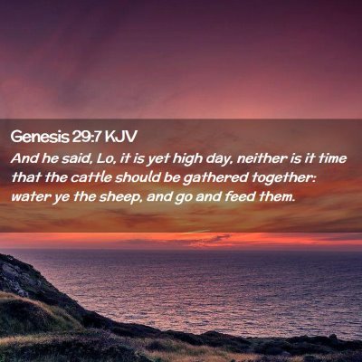 Genesis 29:7 KJV Free Bible Images