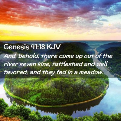 Genesis 41:18 KJV Free Bible Images