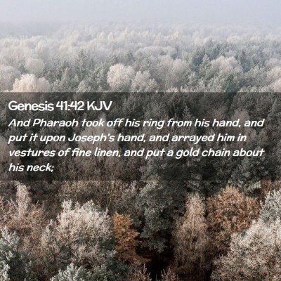 Genesis 41:42 KJV Free Bible Images