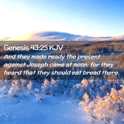 Genesis 43:25 KJV Free Bible Images