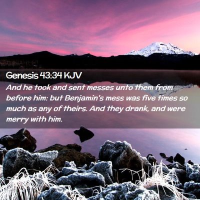 Genesis 43:34 KJV Free Bible Images