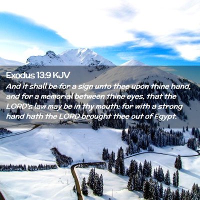 Exodus 13:9 KJV Free Bible Images