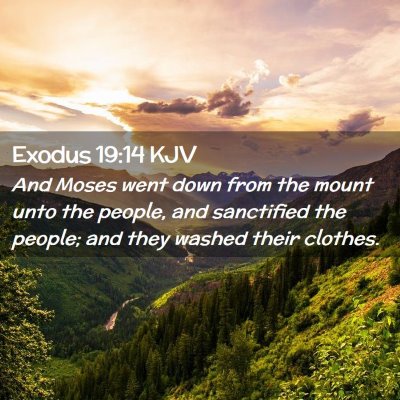 Exodus 19:14 KJV Free Bible Images