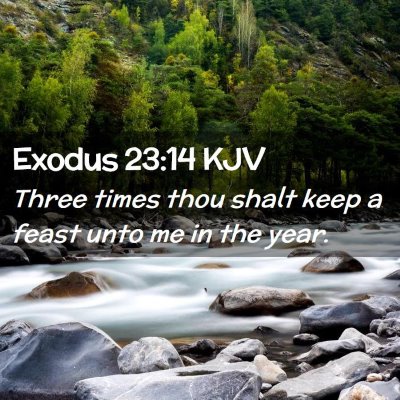 Exodus 23:14 KJV Free Bible Images