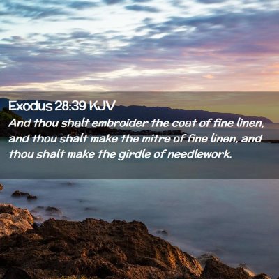 Exodus 28:39 KJV Free Bible Images