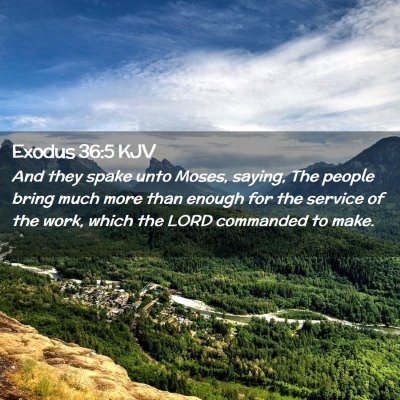 Exodus 36:5 KJV Free Bible Images