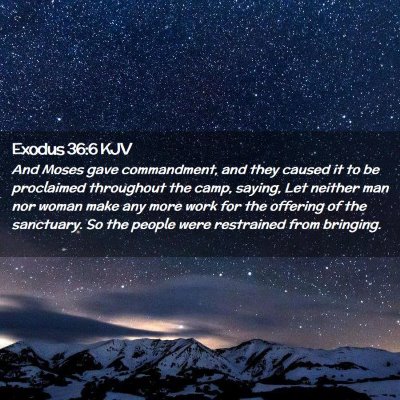 Exodus 36:6 KJV Free Bible Images