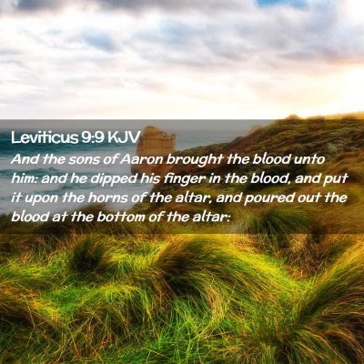 Leviticus 9:9 KJV Free Bible Images