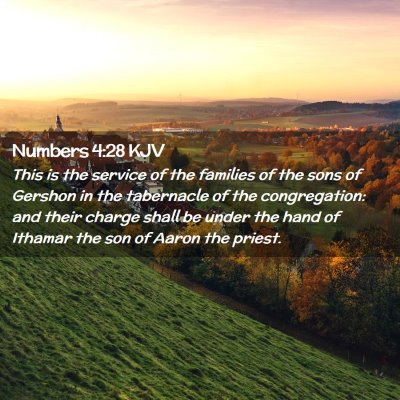 Numbers 4:28 KJV Free Bible Images