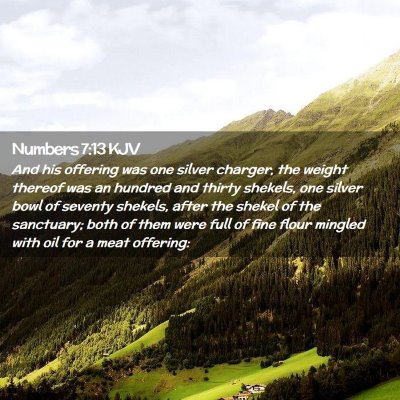 Numbers 7:13 KJV Free Bible Images