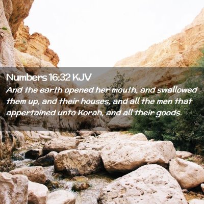 Numbers 16:32 KJV Free Bible Images