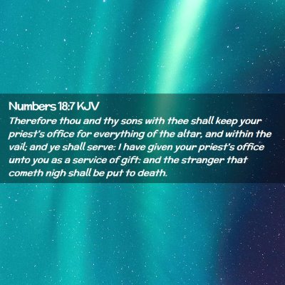 Numbers 18:7 KJV Free Bible Images