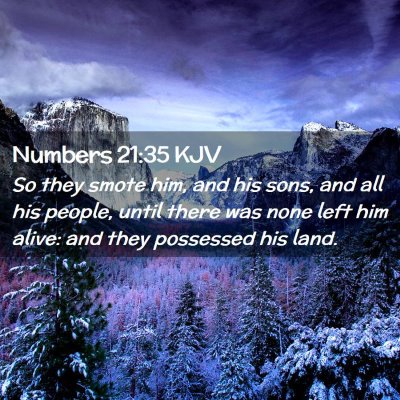 Numbers 21:35 KJV Free Bible Images