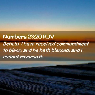 Numbers 23:20 KJV Free Bible Images