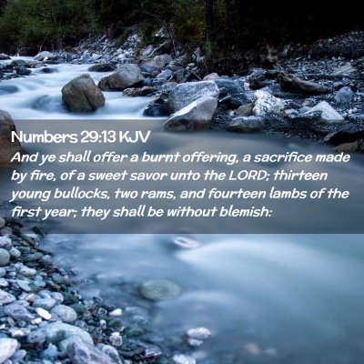 Numbers 29:13 KJV Free Bible Images