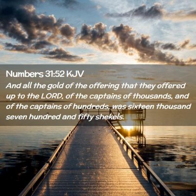 Numbers 31:52 KJV Free Bible Images