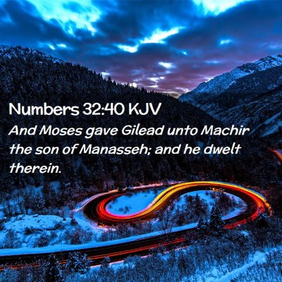 Numbers 32:40 KJV Free Bible Images