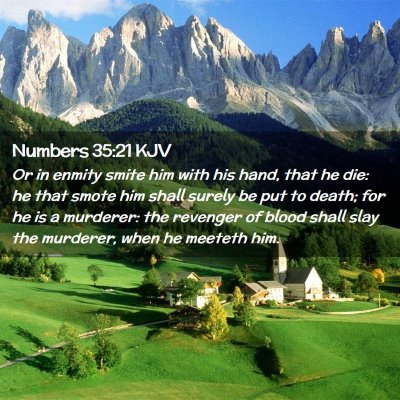 Numbers 35:21 KJV Free Bible Images