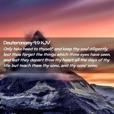 Deuteronomy 4:9 KJV Free Bible Images