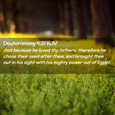 Deuteronomy 4:37 KJV Free Bible Images