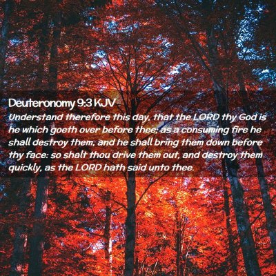 Deuteronomy 9:3 KJV Free Bible Images