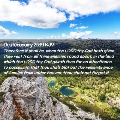 Deuteronomy 25:19 KJV Free Bible Images