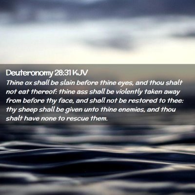 Deuteronomy 28:31 KJV Free Bible Images