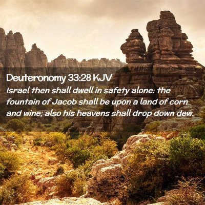 Deuteronomy 33:28 KJV Free Bible Images