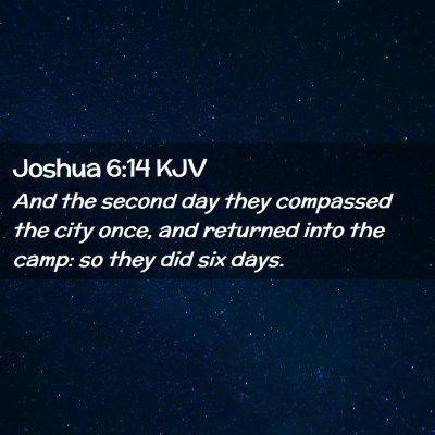 Joshua 6:14 KJV Free Bible Images