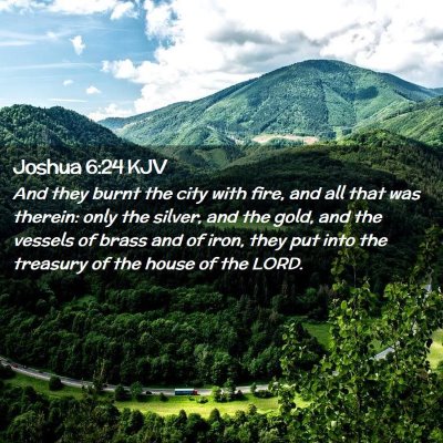 Joshua 6:24 KJV Free Bible Images