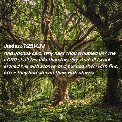 Joshua 7:25 KJV Free Bible Images