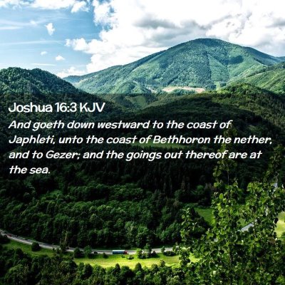 Joshua 16:3 KJV Free Bible Images