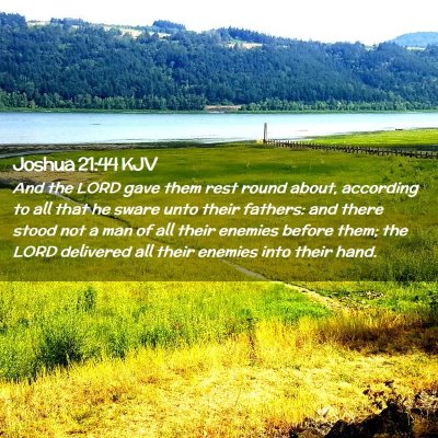 Joshua 21:44 KJV Free Bible Images