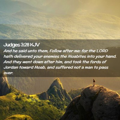 Judges 3:28 KJV Free Bible Images