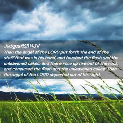 Judges 6:21 KJV Free Bible Images