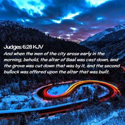 Judges 6:28 KJV Free Bible Images