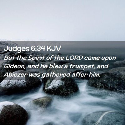 Judges 6:34 KJV Free Bible Images