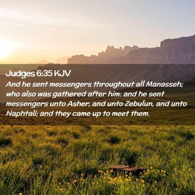 Judges 6:35 KJV Free Bible Images