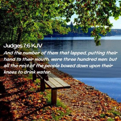 Judges 7:6 KJV Free Bible Images