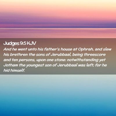 Judges 9:5 KJV Free Bible Images